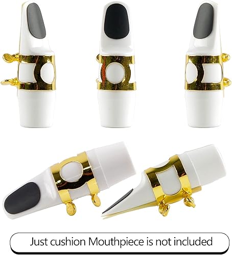 Miniatura 2 de Rockhouse Accesorios para saxofón, almohadillas para boquilla de saxofón alto tenor, parches de dientes negros, protectores de dientes, calcomanía