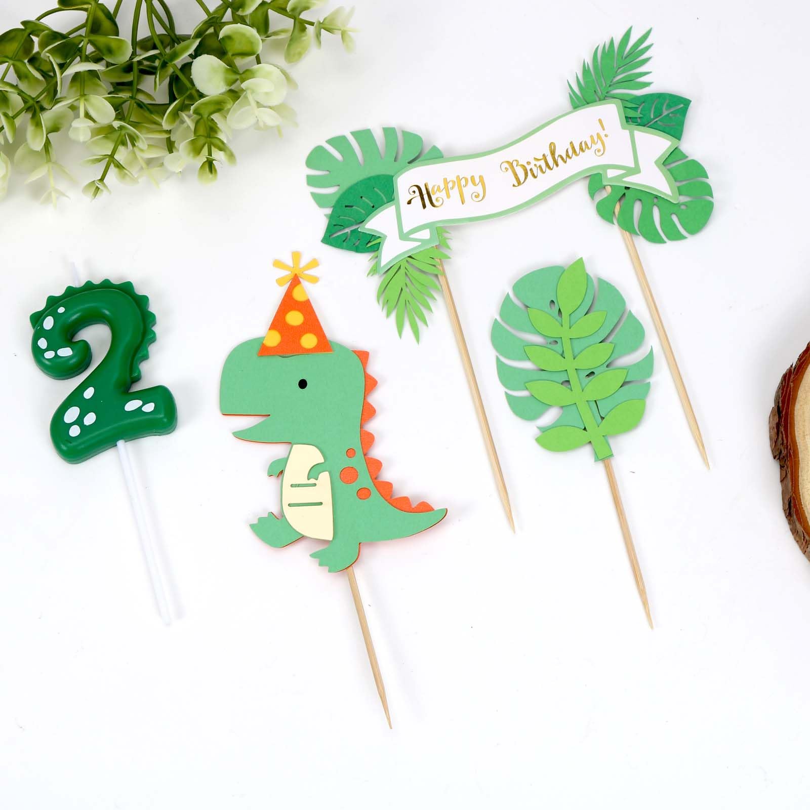 Candela Numero 7 A Forma Di Dinosauro Rosso Per Torta Di Compleanno - Decorazione Tema Dinosauri Per Feste