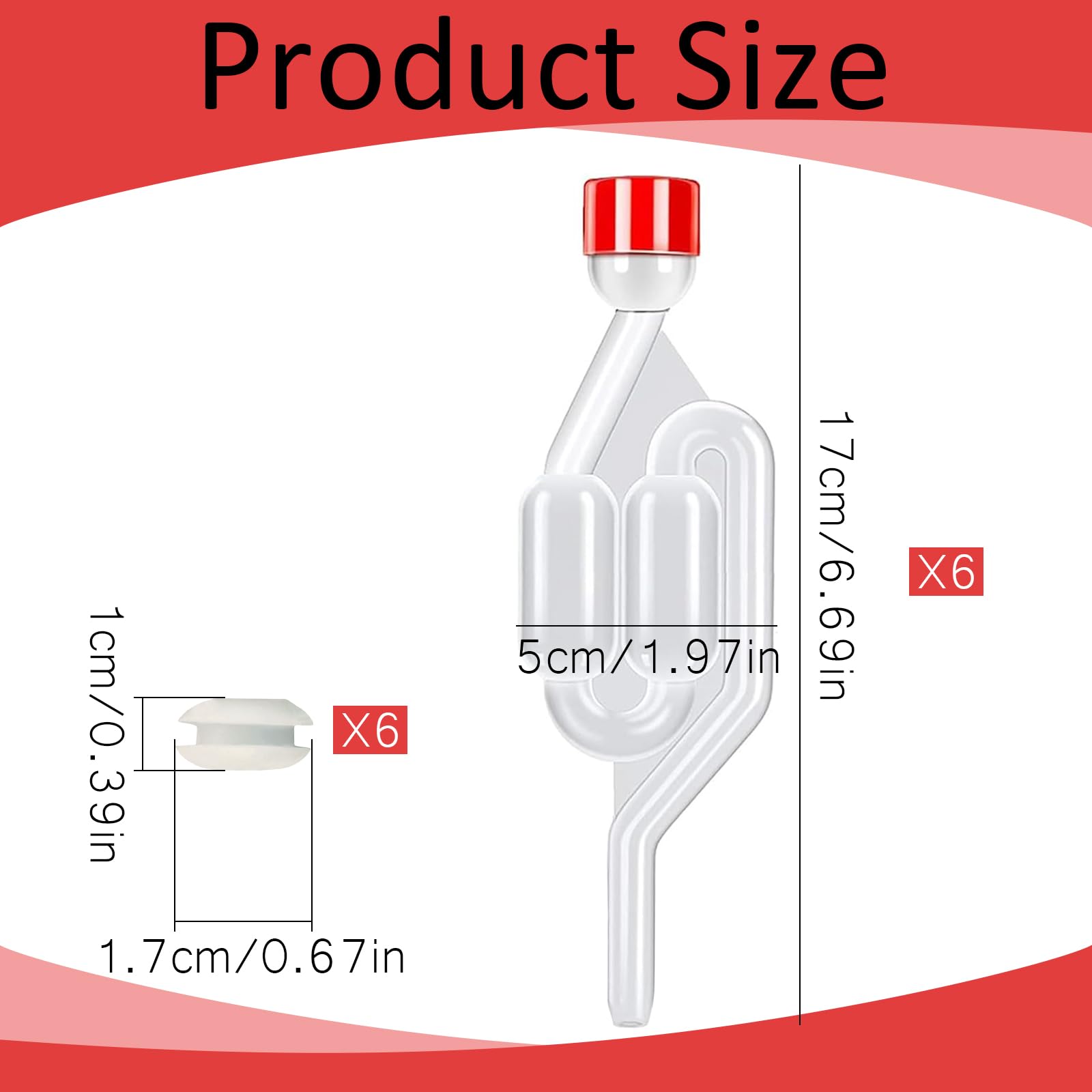 Juego de 6 Cerraduras de Aire Des Fermentación y Tapón Des Plástico Burbujeador Fermentación Paras Burbujeador Aire para Elaboración Casera Equipo Esencial para Hacer Vino Sidra