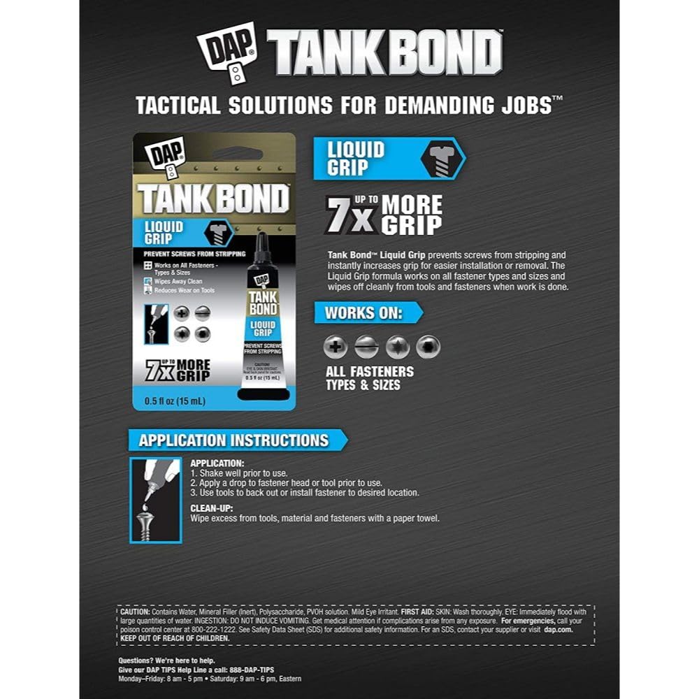 DAP Tank Bond Low Strength Synthetic Polymer All Purpose Adhesive 0.2 oz - Total Qty: 12