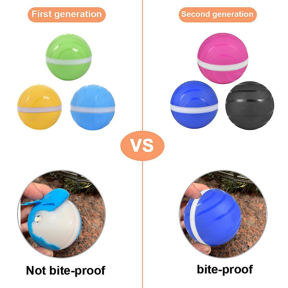 Wasserdichter Haustier-Ball, 2. Generation, automatischer Schlaf, Anti-Biss, USB, elektrischer LED-Rollball, Katzen- und Hundespielzeug