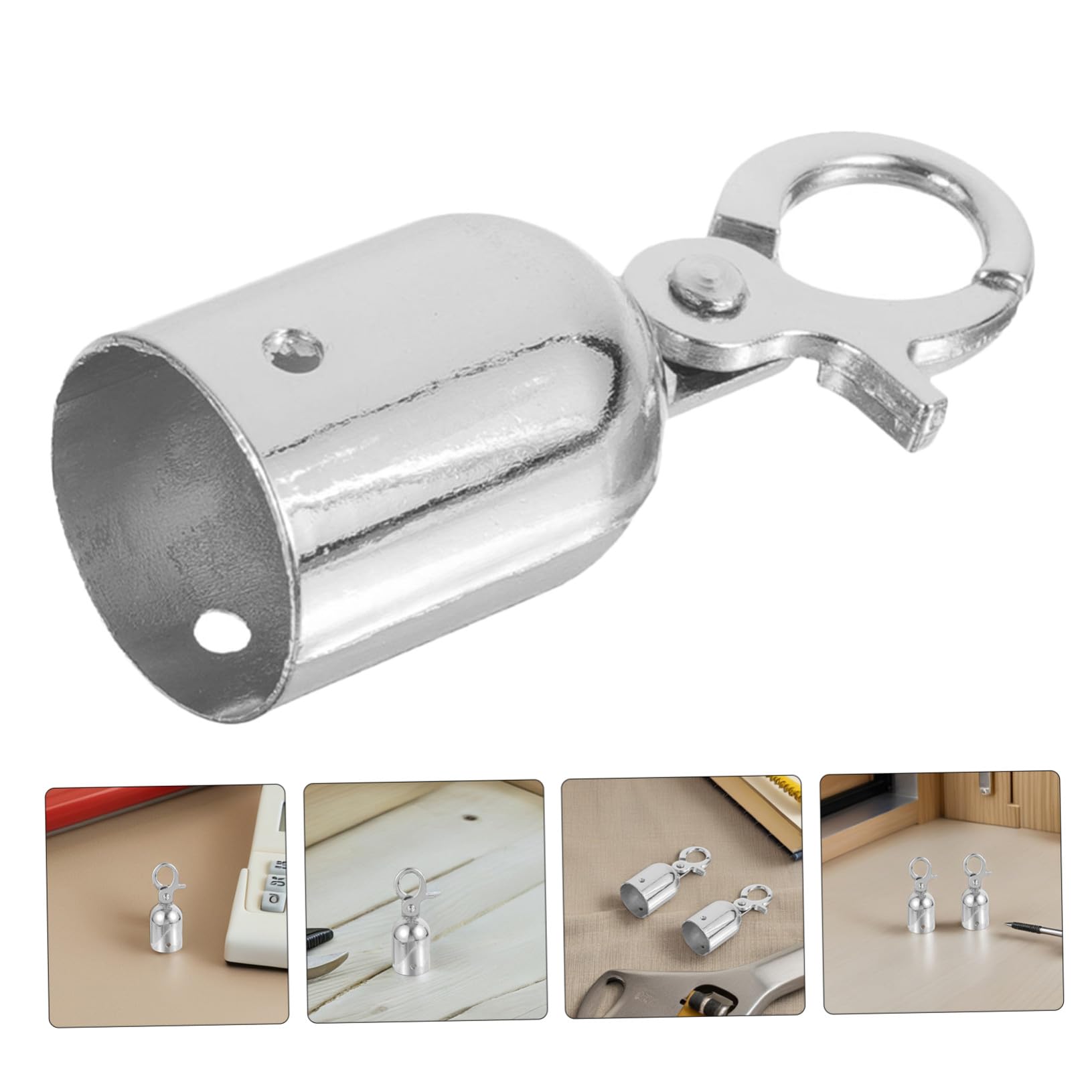 WOONEKY 12 Pezzi Ganci Metallici per Cordini con Chiusura Scatto Terminali Resistenti per Corde di Barriere e Corrimano Fissaggi Sicuri per Controllo Folla in Hotel e Aeroporti Finitura