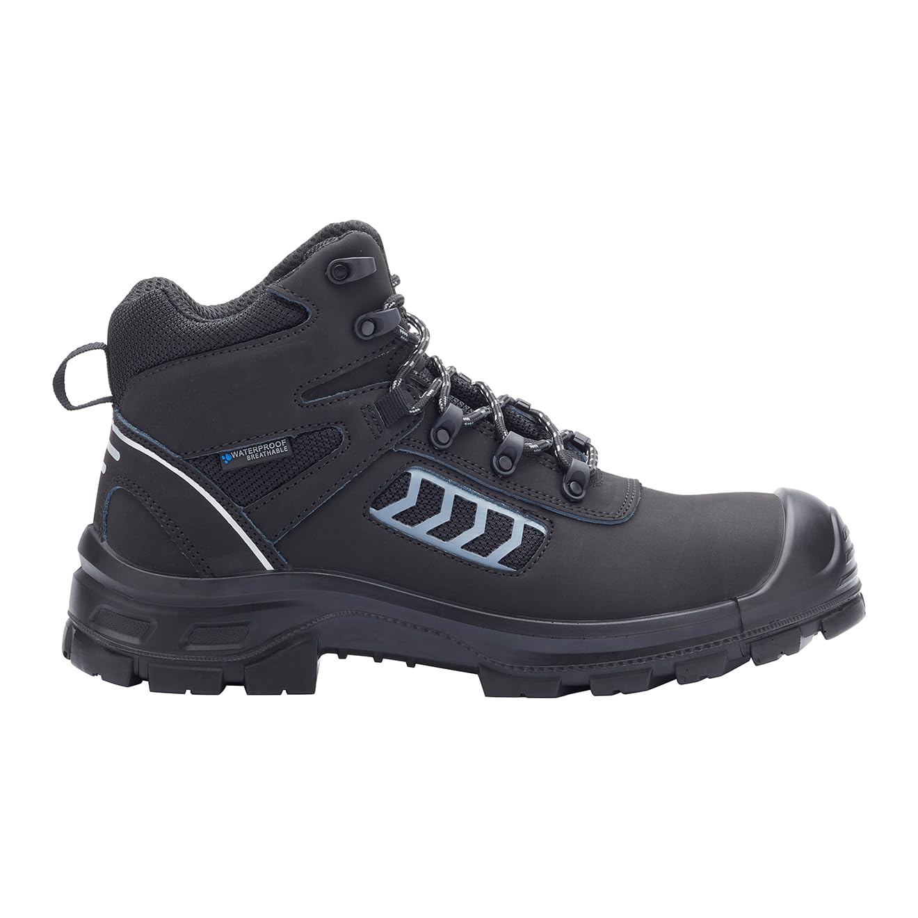 Blackrock TrekGuard Wasserdichte Arbeitsstiefel, Verbund-Sicherheitsstiefel, Leitergriff-Verbund-Zehenkappenstiefel, Herren- und Damen-Arbeitsstiefel, schwarz, leicht, strapazierfähig, Damen, weite