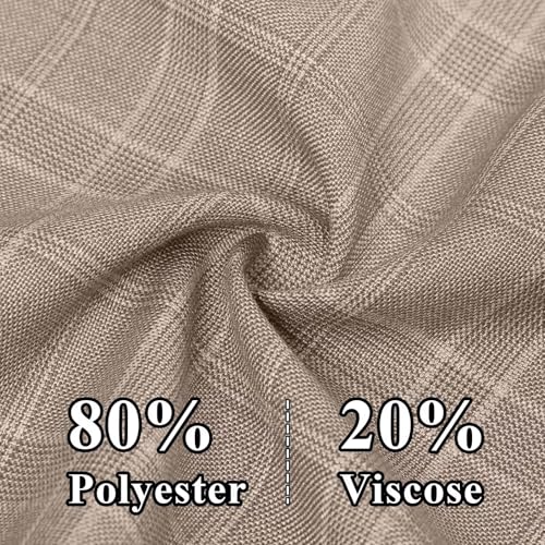 Men's Suit Jacket Blazer Casual Plaid Stripe Slim Fit Party Sport Coats Blazers Single Breasted Mens Tuxedos Jackets Light Coffee Medium3