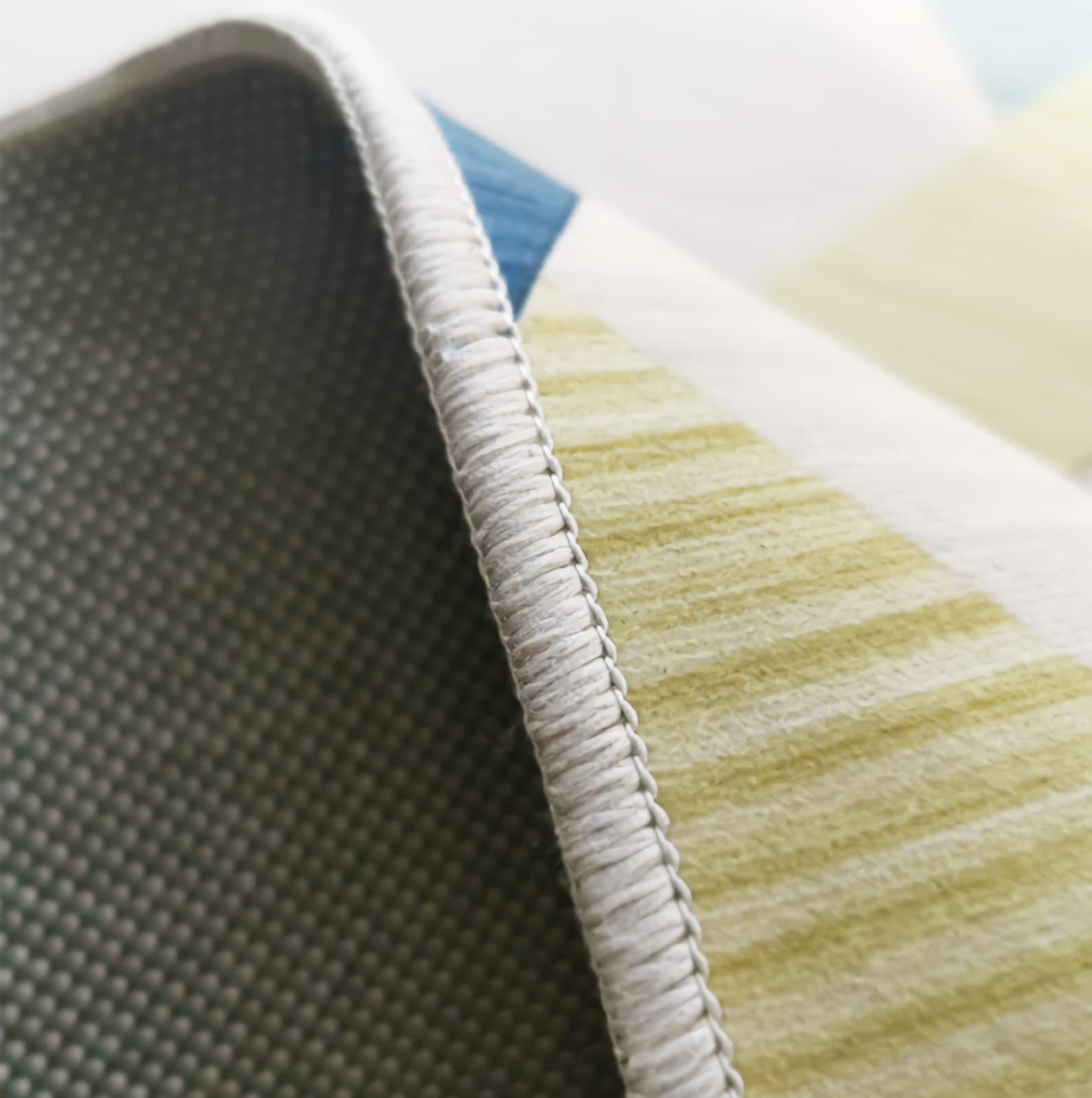 Teppich deko Schlafzimmer bettumrandung Teppich grün gelb abstraktes Gekritzel wellenförmiges Streifendesign Baby spielteppich 80x160cm