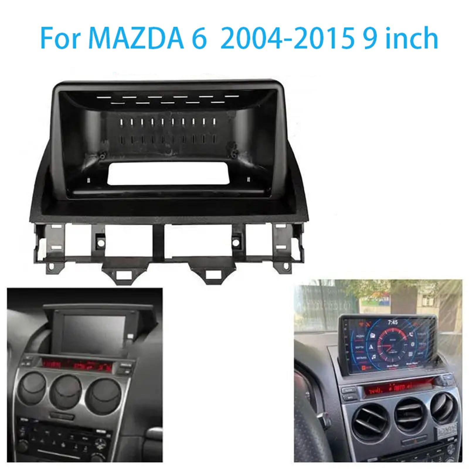 9-calowy panel radia samochodowego pasuje do MAZDA 6 Atenza 2004-2015 Rama instalacji audio Montaż deski rozdzielczej Zestaw zaślepek radiowychRamka do radia