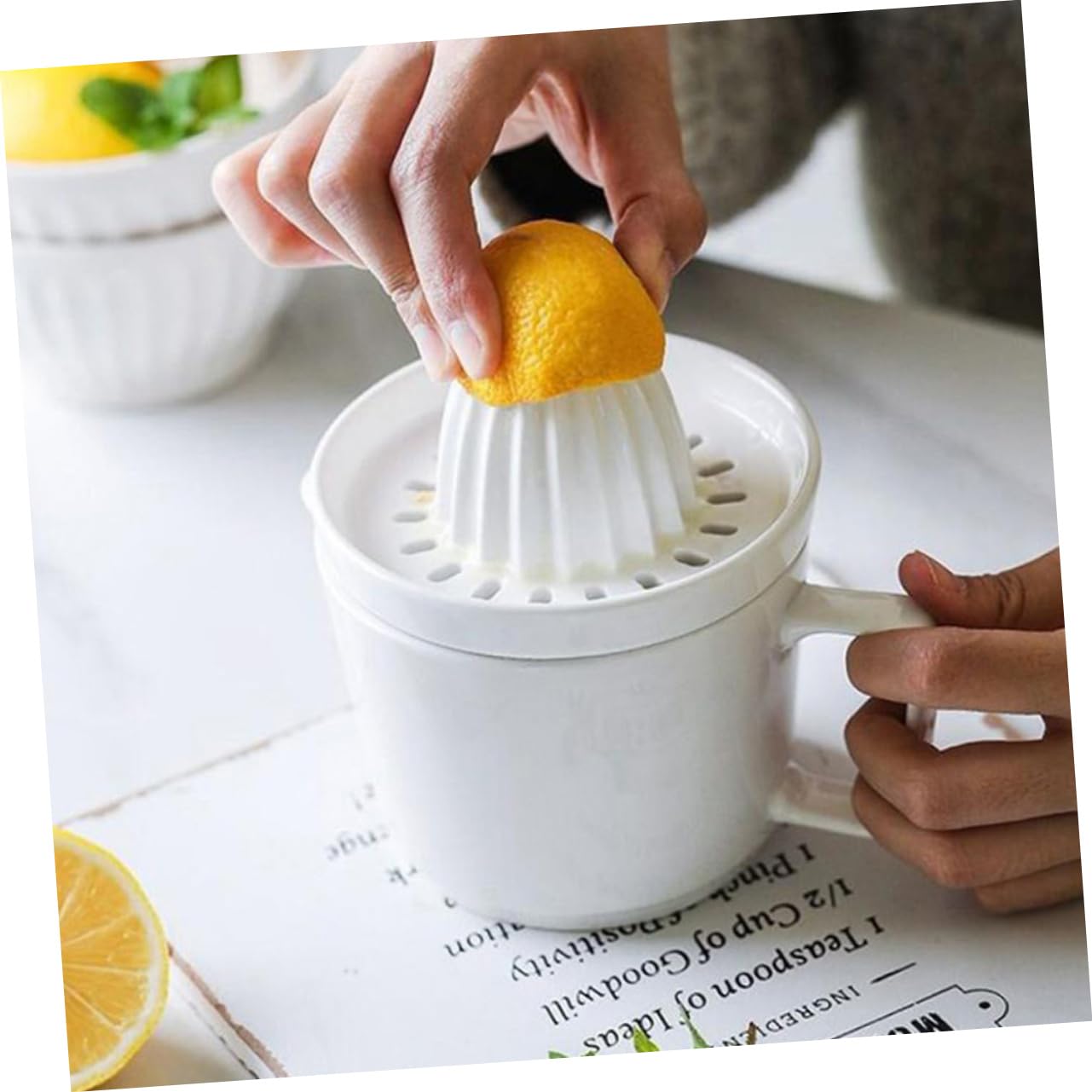 Spremiagrumi Manuale in Ceramica Bianco 1 Pezzo per Frutta