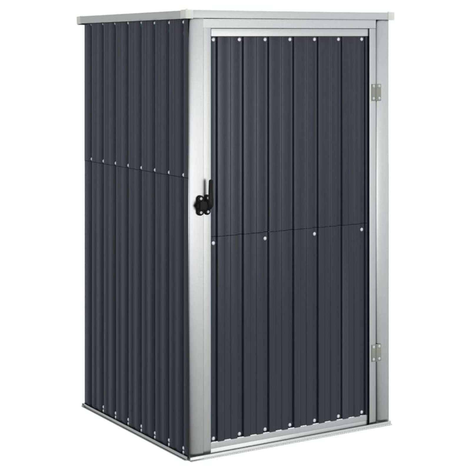 Gecheer Casetta da giardino capannone per attrezzi giardino capannone per attrezzi giardino in acciaio zincato 88 x 89 x 161 cm Antracite, Casetta in metallo per riporre tosaerba, biciclette