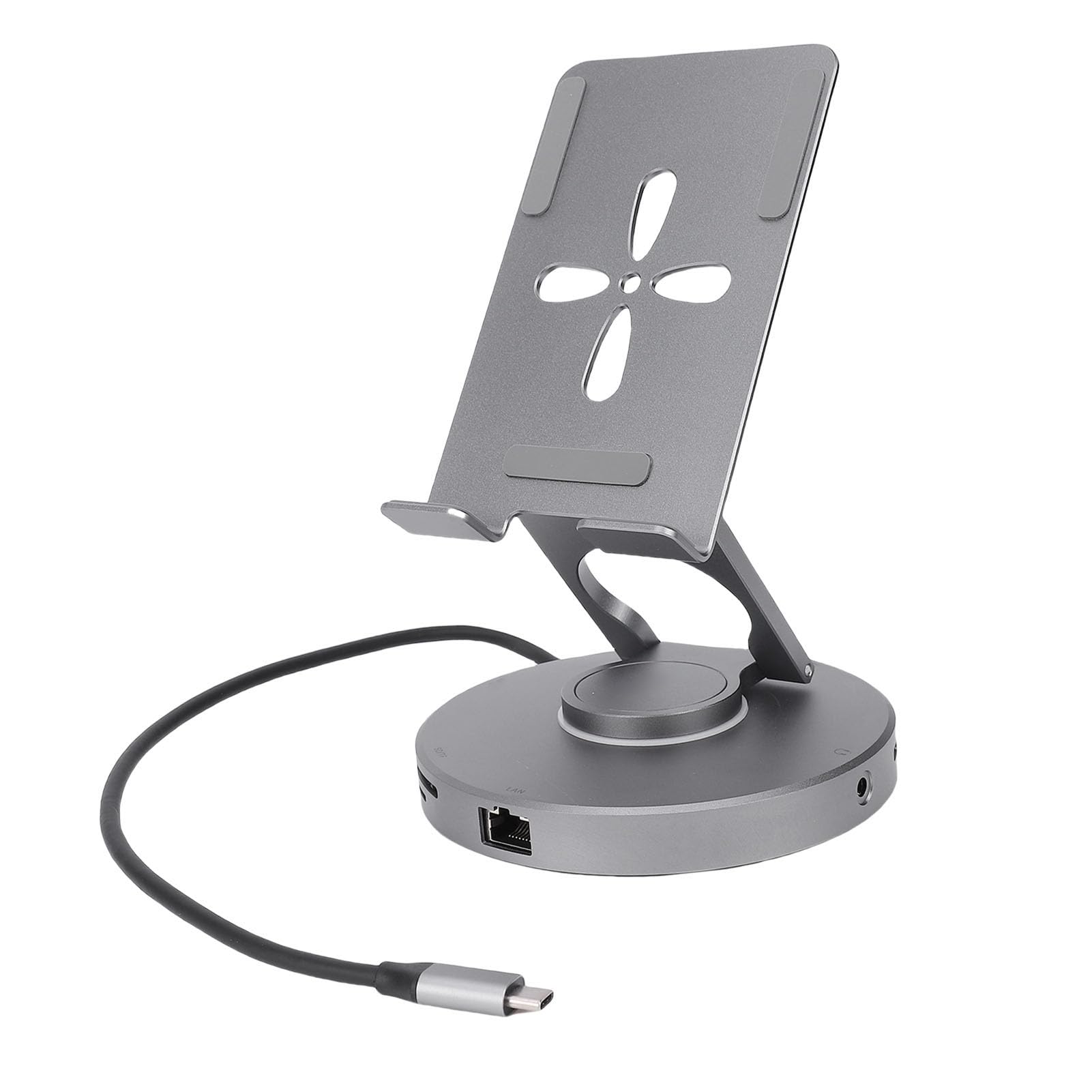 Fabater Supporto per Docking Station USB C Ruotabile a 360°, Supporto per Tablet Regolabile 11 in 1 per Dispositivi Switch 2 e