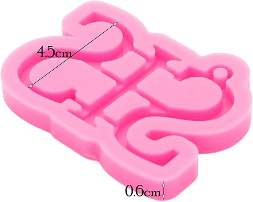 Miniatura 5 de Brillante brillante SIS estilo letra llavero molde moda resina silicona molde artesanía para DIY colgante collar encantos joyería fabricación