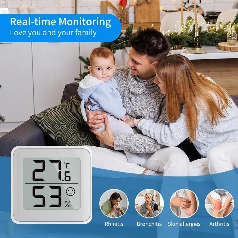 Mini Termoigrometro Digitale LCD | Misuratore Temperatura e Umidità Interni | Termometro Igrometro per Casa, Ufficio, Serra, Cantina | Monitor Ambientale Portatile | Sensore Precisione
