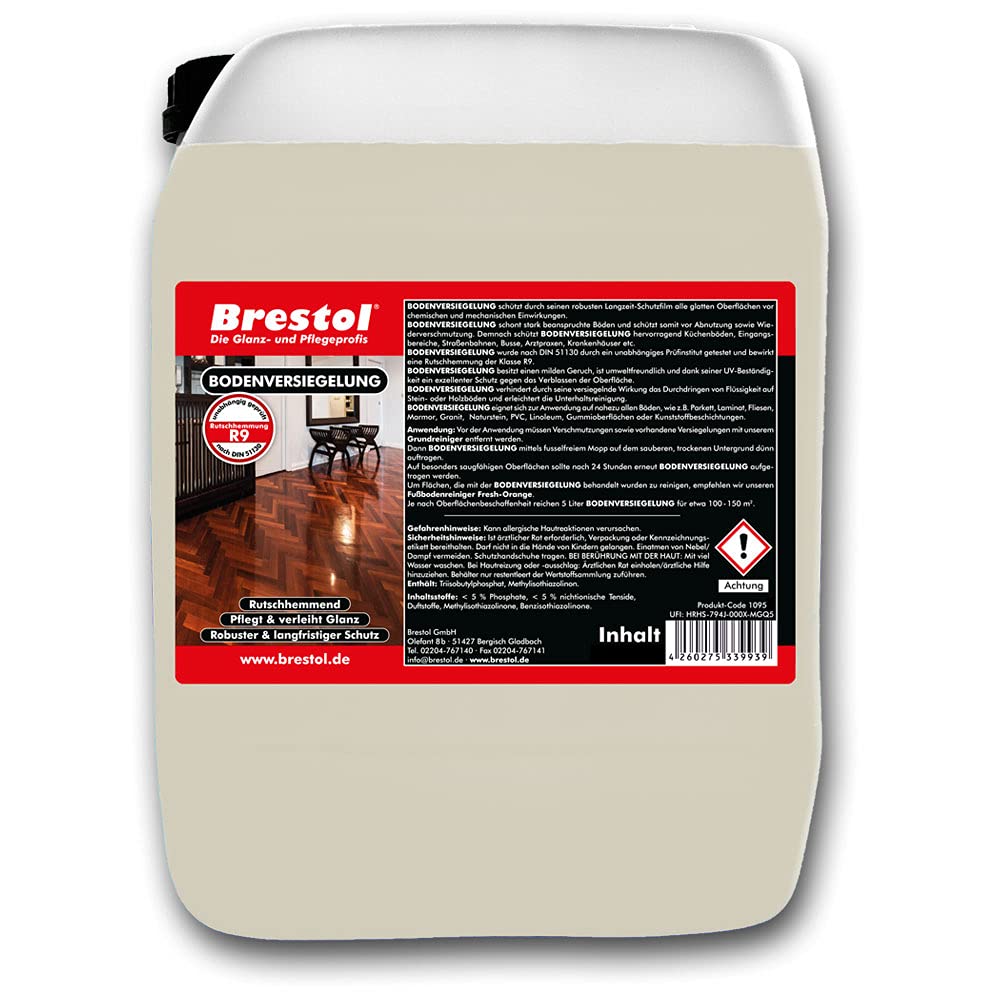 Sigillatura per pavimenti, 3 x 5 litri, sigillante per parquet, rivestimento in linoleum, sigillante in PVC, rivestimento per pavimenti in legno, protezione a lungo termine per laminato, linoleum, PVC