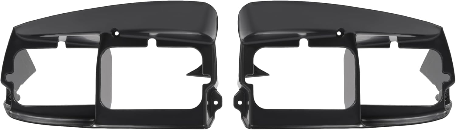 HECASA Headlight Bezel Compatible with 1998-2002 Pontiac Firebird Driver Passenger Side Headlamp Trim Replacement for 10410720 10410721 Black Left & Right Side
