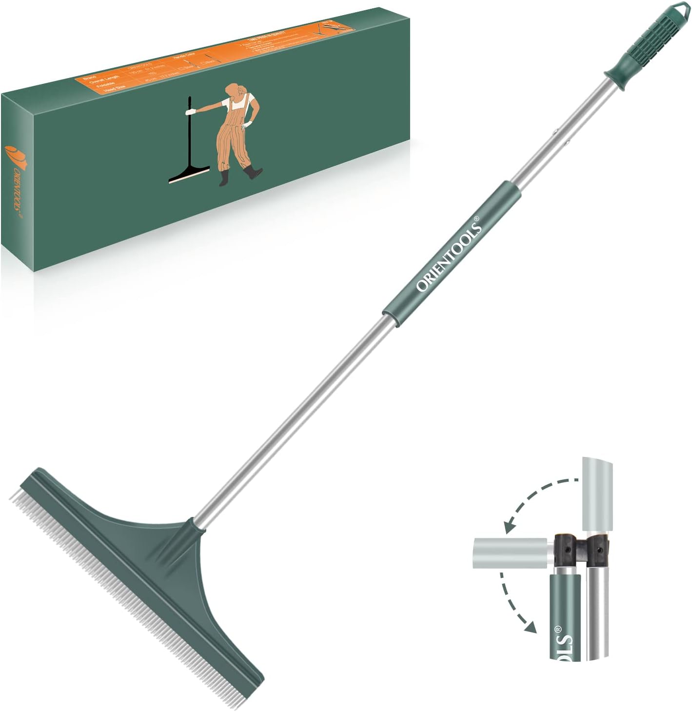 WINSLOW & ROSS Artificial Grass Rake Astro Turf Rake with Telescopic Handle & Soft Nylon Brush