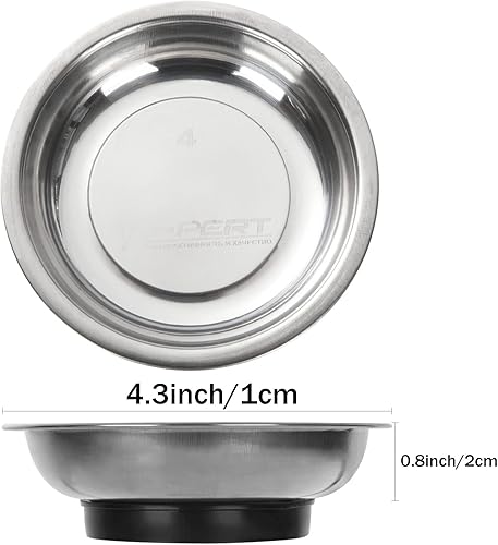 Miniatura 2 de Paquete de 5 bandejas magnéticas de 4.3 pulgadas, bandeja magnética de acero inoxidable para herramientas magnéticas de 45 pulgadas de profundidad,