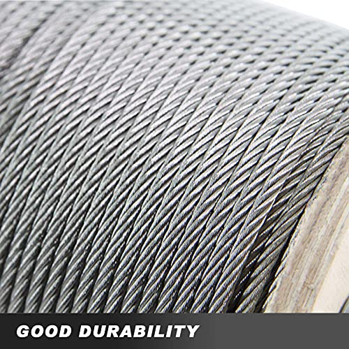 HONYTA 1000FT 1/8\" T316 Stainless Steel Cable with Aircraft Cable for Deck Railing, Stainless Steel Wire Rope, 1 x 19 Strands Construction for DIY Balustrade