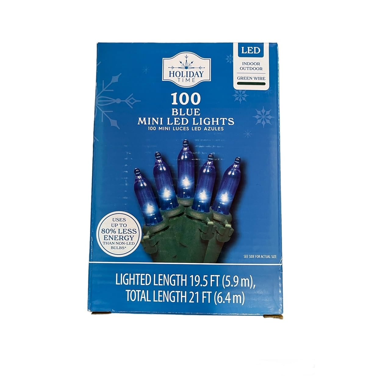 Holiday Time 100 Blue Mini LED Lights (21 ft. Total Length)