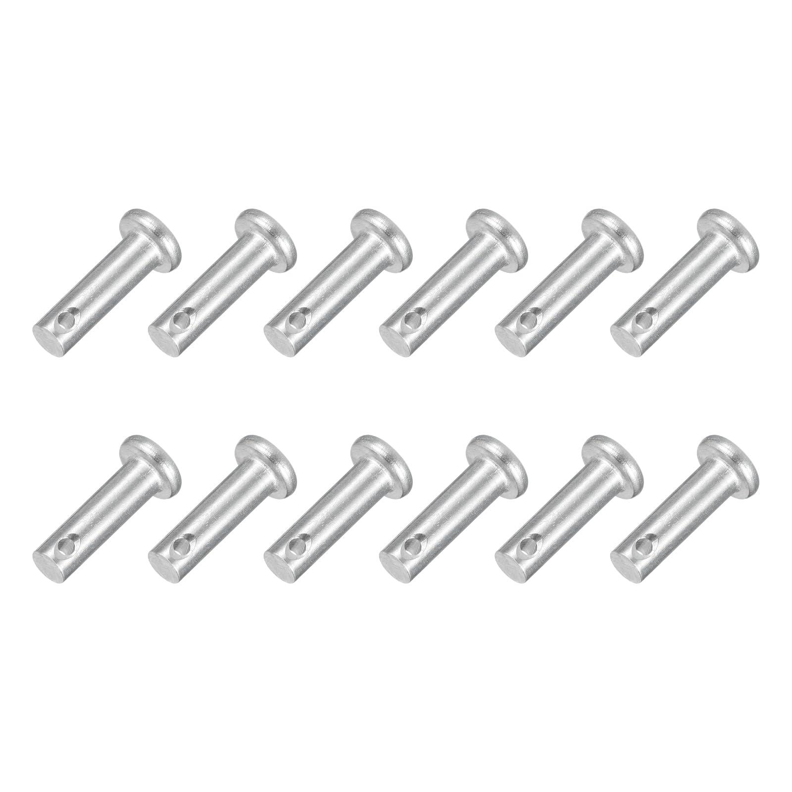 sourcing map 12Pcs M5 x 16mmSingle Hole Clevis Pins, 304 Stainless Steel Flat Head Clevis Pins Hitch Pin for Trailer Latch, Mechanics Repair, Furniture Installation, Industrial Equipment