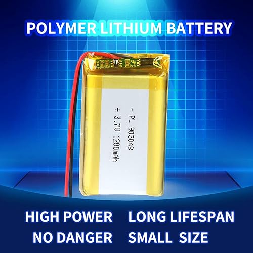 Miniatura 4 de 3.7V 1200mAh Batería 903048 Li-ion Li-ion recargable Li-ion Li-Po Batería con 2P PH 0.079 in Pitch Connector