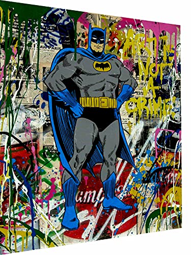 MagicCanvasArt Pop Art Batman Hero Hero Tableau sur toile 1 pièce Impression murale de qualité supérieure - P5406 60 x 30 cm Cover