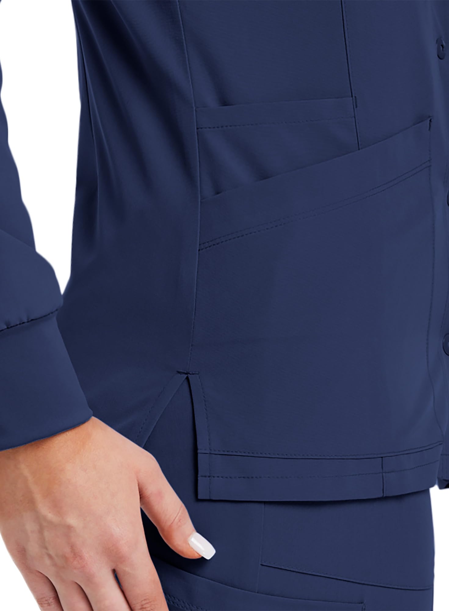 Maevn Matrix Impulse Women's Round Neck Snap Button Jacket Navy