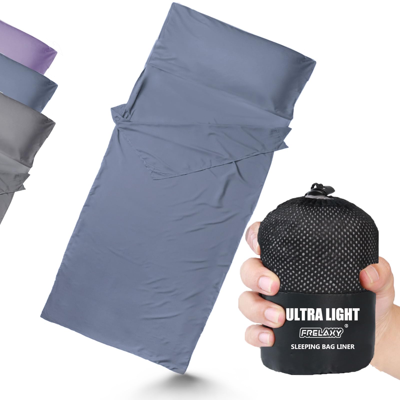 Frelaxy Forro ultraligero para saco de dormir, ligero y compacto, 3 tamaños de sábanas de viaje y saco de dormir para adultos, cómodo, transpirable, refrescante y sedoso, suave, de secado rápido, para
