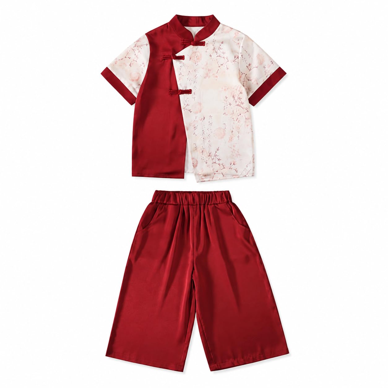Set Uniforme Scolastica Estiva per Bambini, Stile Cinese, Completo Due Pezzi