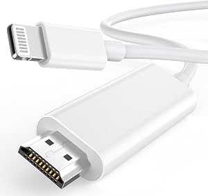 [Apple MFi Certified] Apple Lightning to HDMI Cable Adapter for iPhone to TV, 1080P Digital AV Adapter Sync Screen Connector Compatible for iPhone 14 13 12 11 Pro Max XS XR X 8 to TV Projector Monitor