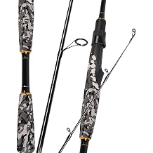 Fiblink 4-Piece Travel Fishing Rod, Spinning & Casting Rod with Camo EVA Handle, Portable Freshwater Carbon Fiber Pole
