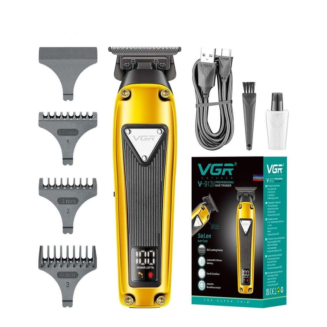 VGR V- 913 Ultra Premium Zero Gapped Hair Trimmer DLC coating powder metallurgic Blade 10000H+ Brushless motor Digital Display 2000mAh Lithium battery Cord/Cordless type-C USB charging 200 Min, Gold (B0CVF1ZFLK) Amazon Price History, Amazon Price Tracker