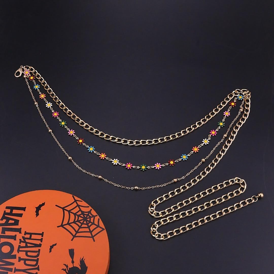 Colorful Rhinestone Waist Chain for Women Boho Bikini Belly Chain Adjustable Layered Pearl Butterfly Waterproof Beaded Body Chain Summer Beach Mermaid Body Jewelry Accessories - Image 6