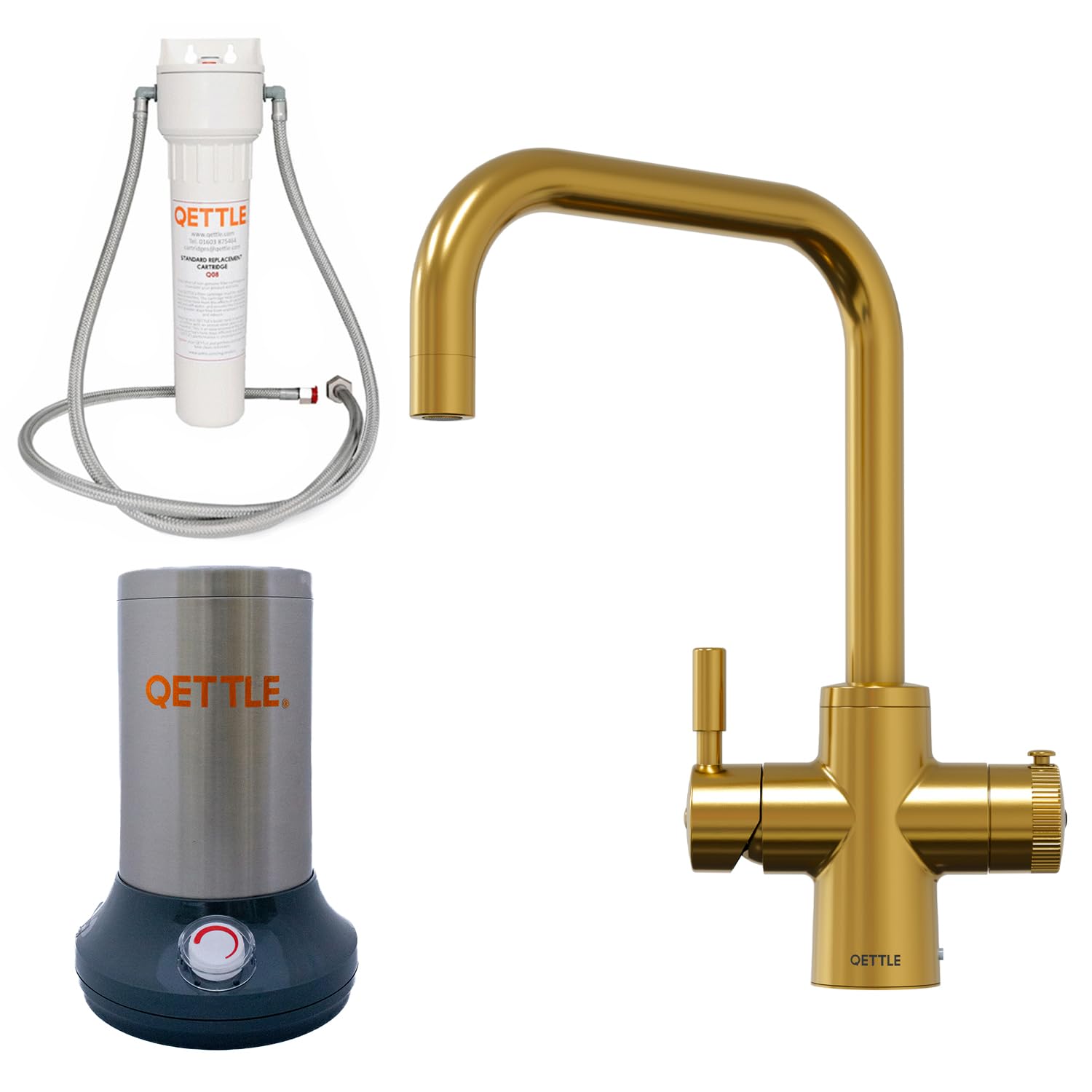 QETTLE Boiling Water Tap (Gold, 4 Litre Boiler)