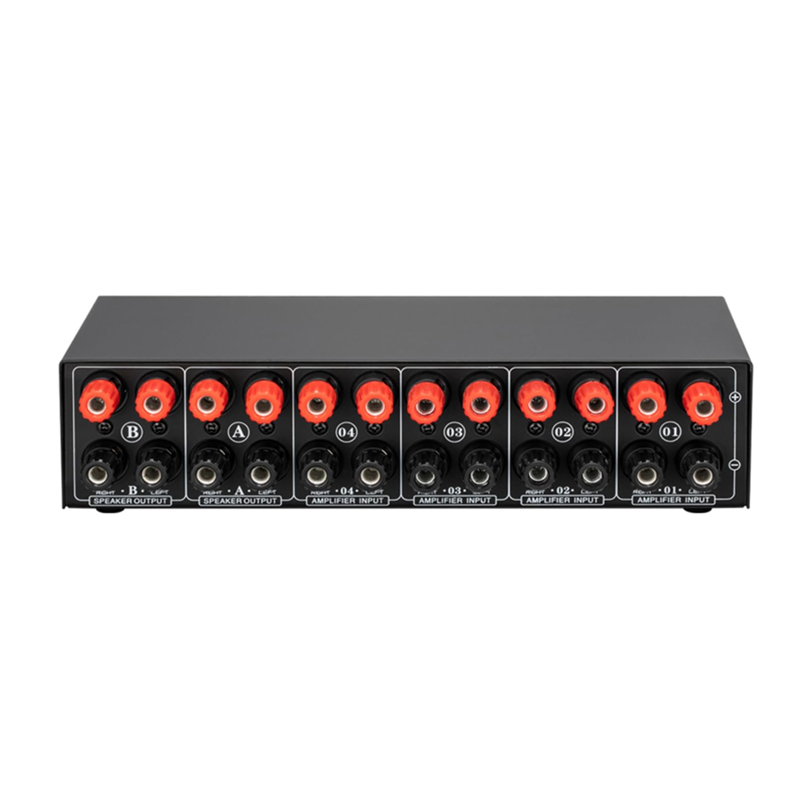 Interruptor de selección de amplificador de potencia pasiva de 4 entradas, 2 salidas, 300 vatios, caja selectora de interruptor de canal