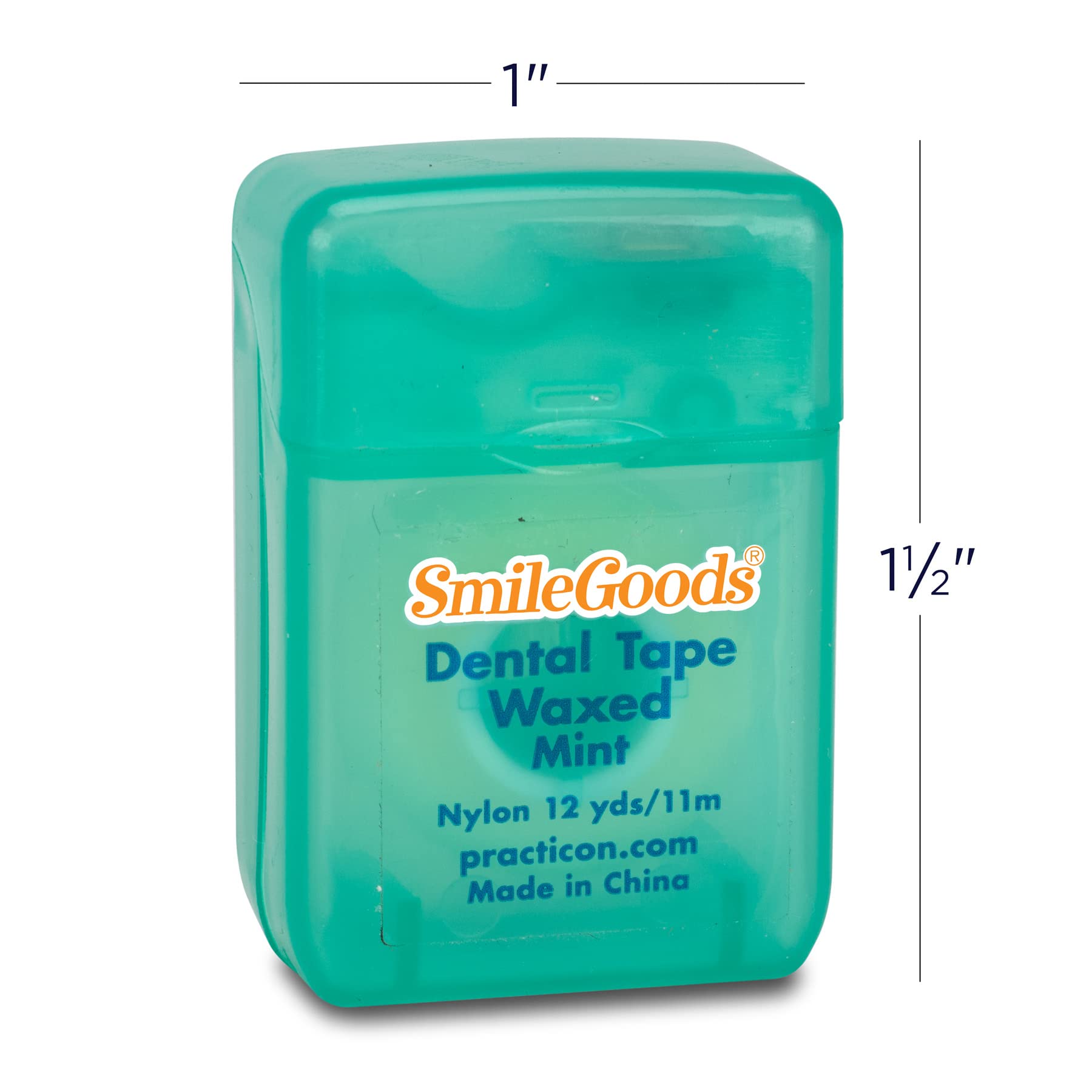 Practicon 7045208 SmileGoods - Cinta dental encerada de menta (paquete de 72)
