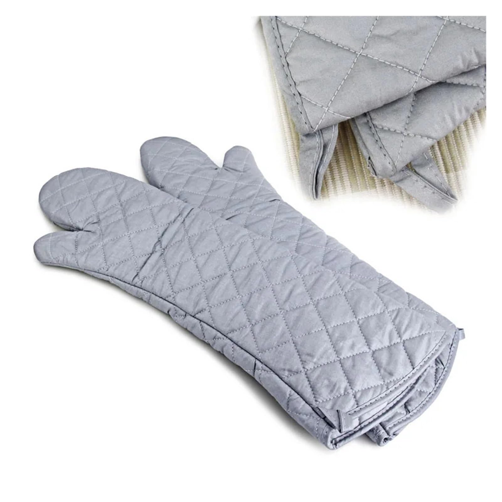 Guantes Largos de algodón for Horno, Guantes for Barbacoa, Accesorios Cocina, Herramienta anticalor Resistente al Calor 23 Pulgadas, 1-2 uds(2 pcs Oven Mitt)