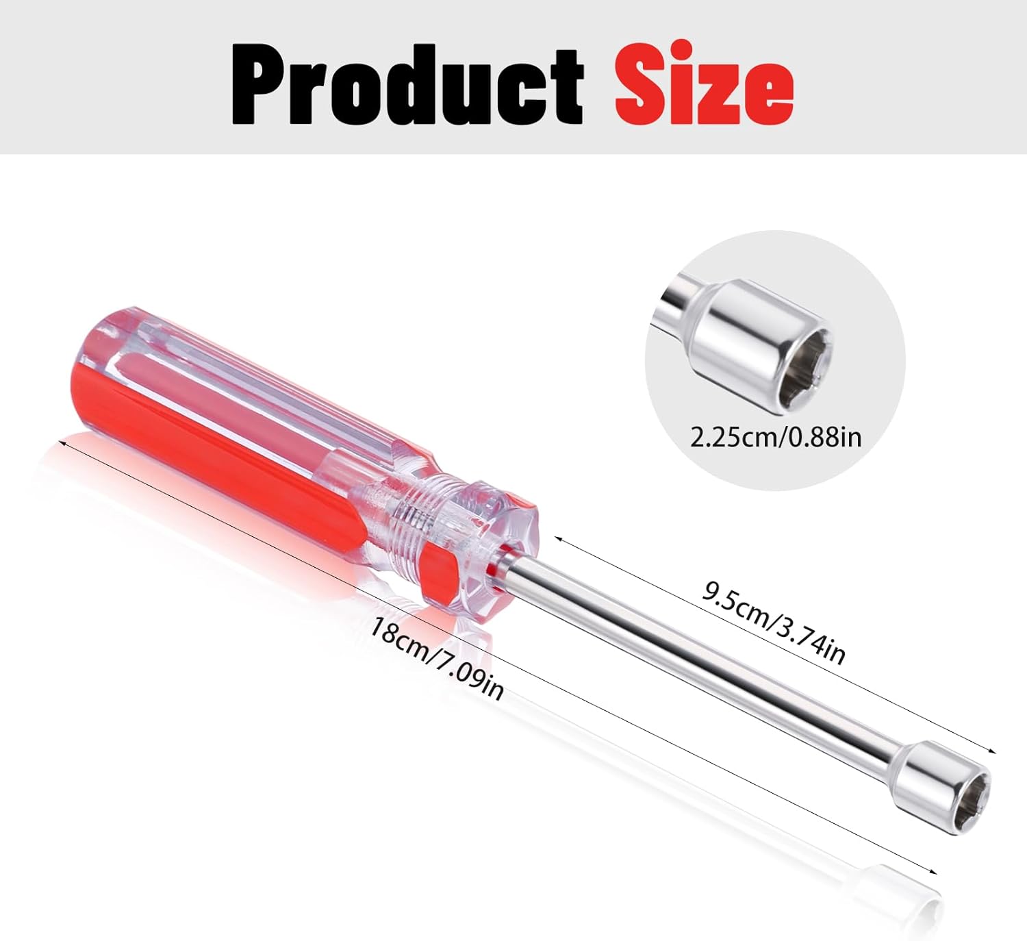 5/16 Inch Hex Nut Driver, Non-Magnetic Six Point Tip Socket Wrench Screwdriver with Cushion Grip Handle