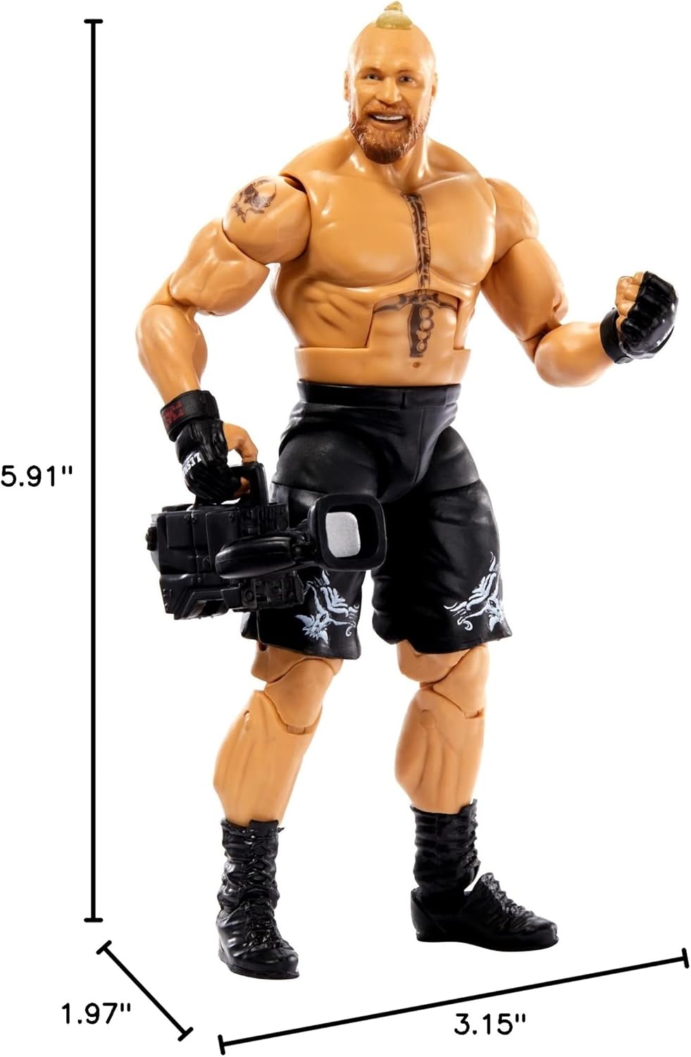 WWE Brock Lesnar Elite Collection Action Figure, 6-inch Posable Collectible Gift for WWE Fans Ages 8 Years Old & Up