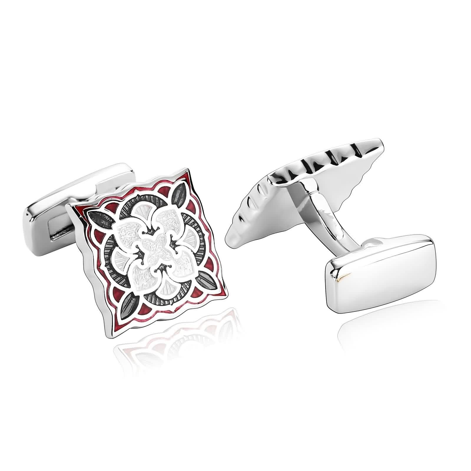 Skcess Gemelos de acero inoxidable grabados gemelos cuadrados personalizados para hombre, gemelos personalizados para hombre