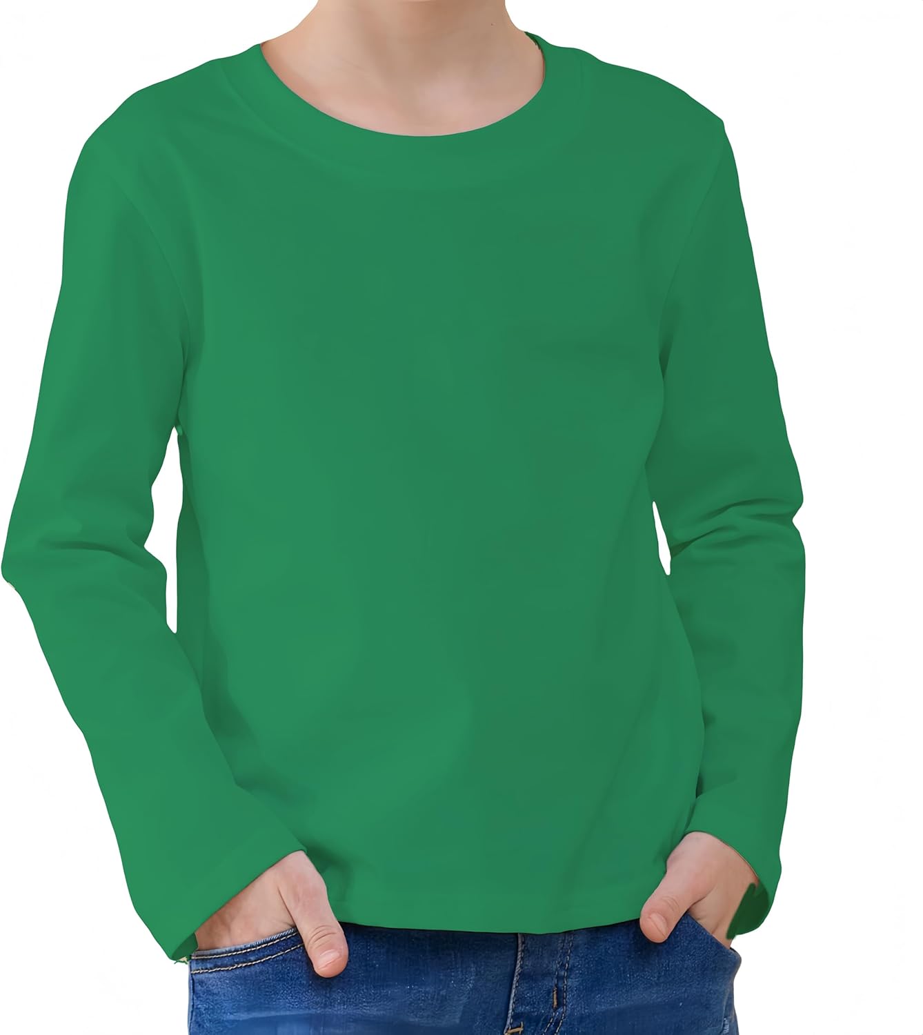 Toddler Boys Long Sleeve Shirt Cotton Crewneck Tees Kids Winter T Shirts Baby Solid Color Tops, 2T-5T