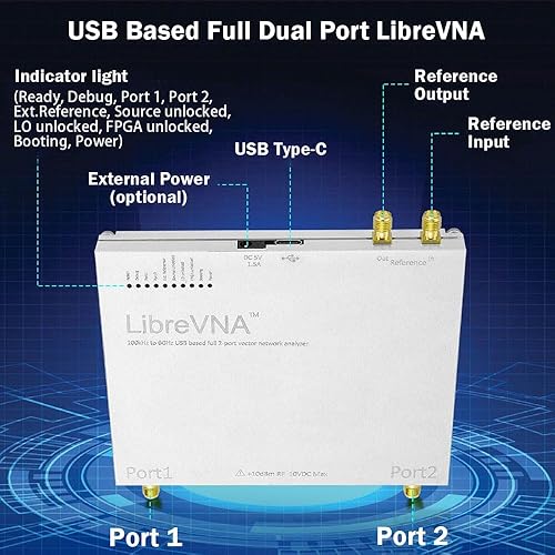 Miniatura 3 de AURSINC LibreVNA 2.0 Analizador de red vectorial, analizador de antena profesional de 100 KHz-6 GHz, medición de parámetros Full S con entrada y