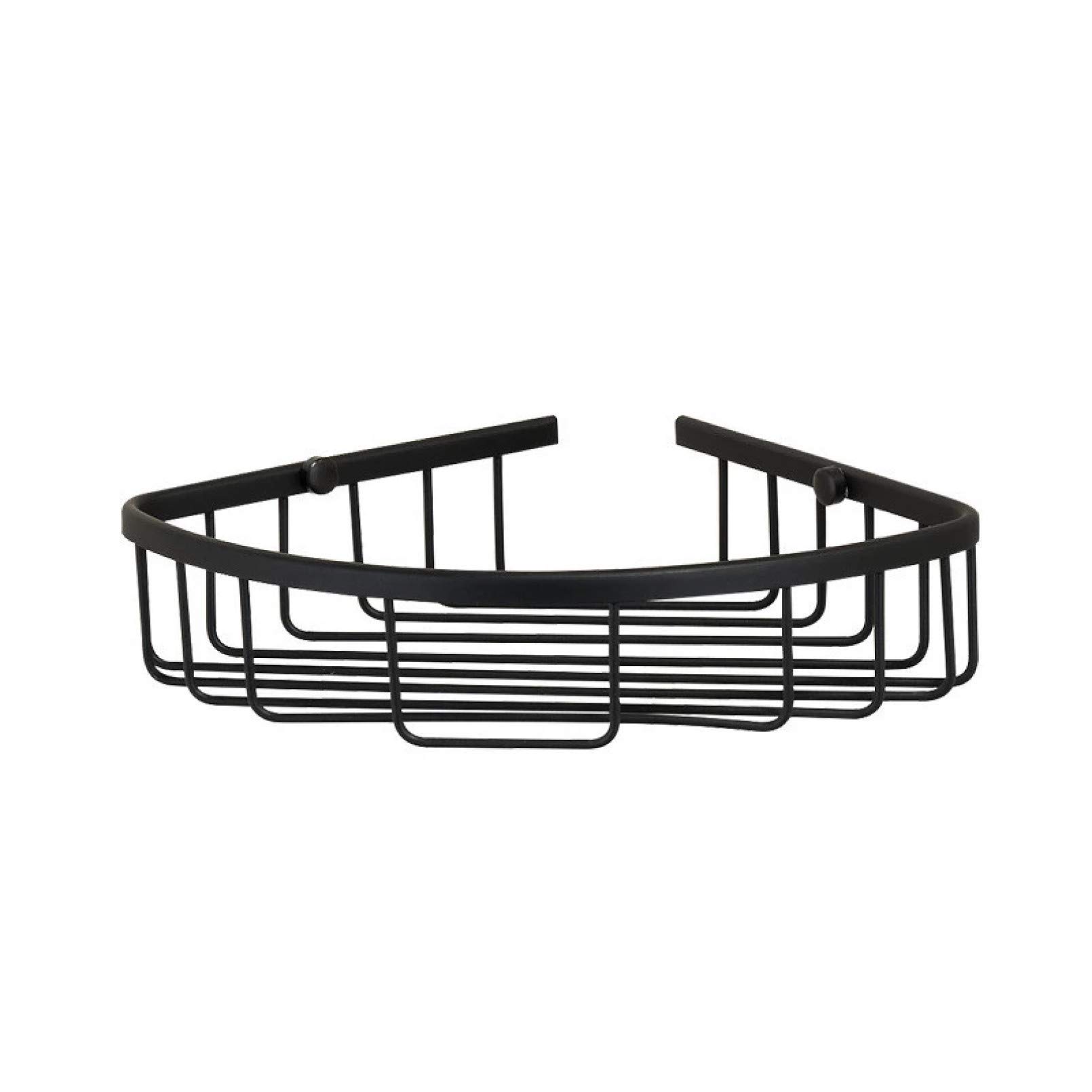 Estante de baño Estante de Ducha de baño de Cobre Estante de Ducha de baño Soporte de Carrito de Ducha de baño Perno de inserción de Dos Niveles Estante de Esquina Negro (1 Nivel)