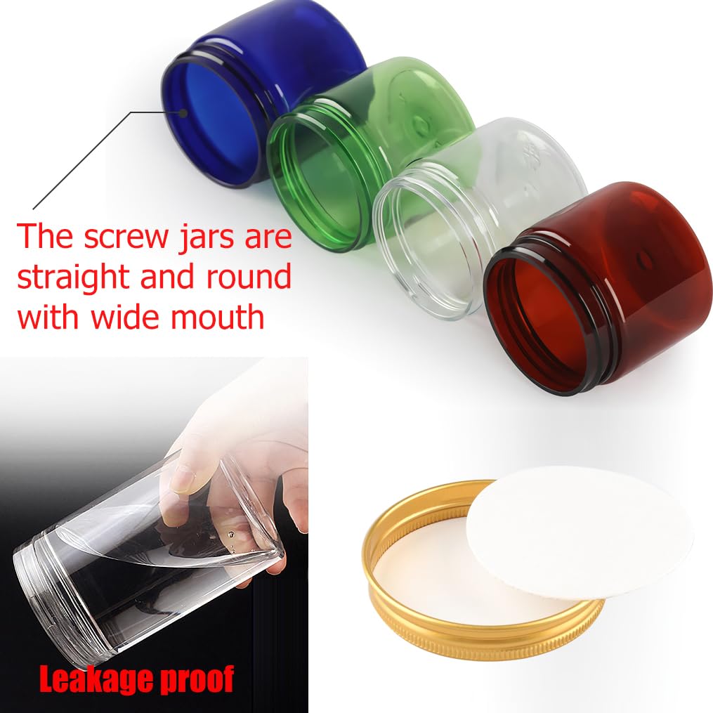 24 Vasetti Cosmetici In Plastica Da 100ml - Con Coperchio Oro E Spatola, Per Creme E DIY - Foto 7