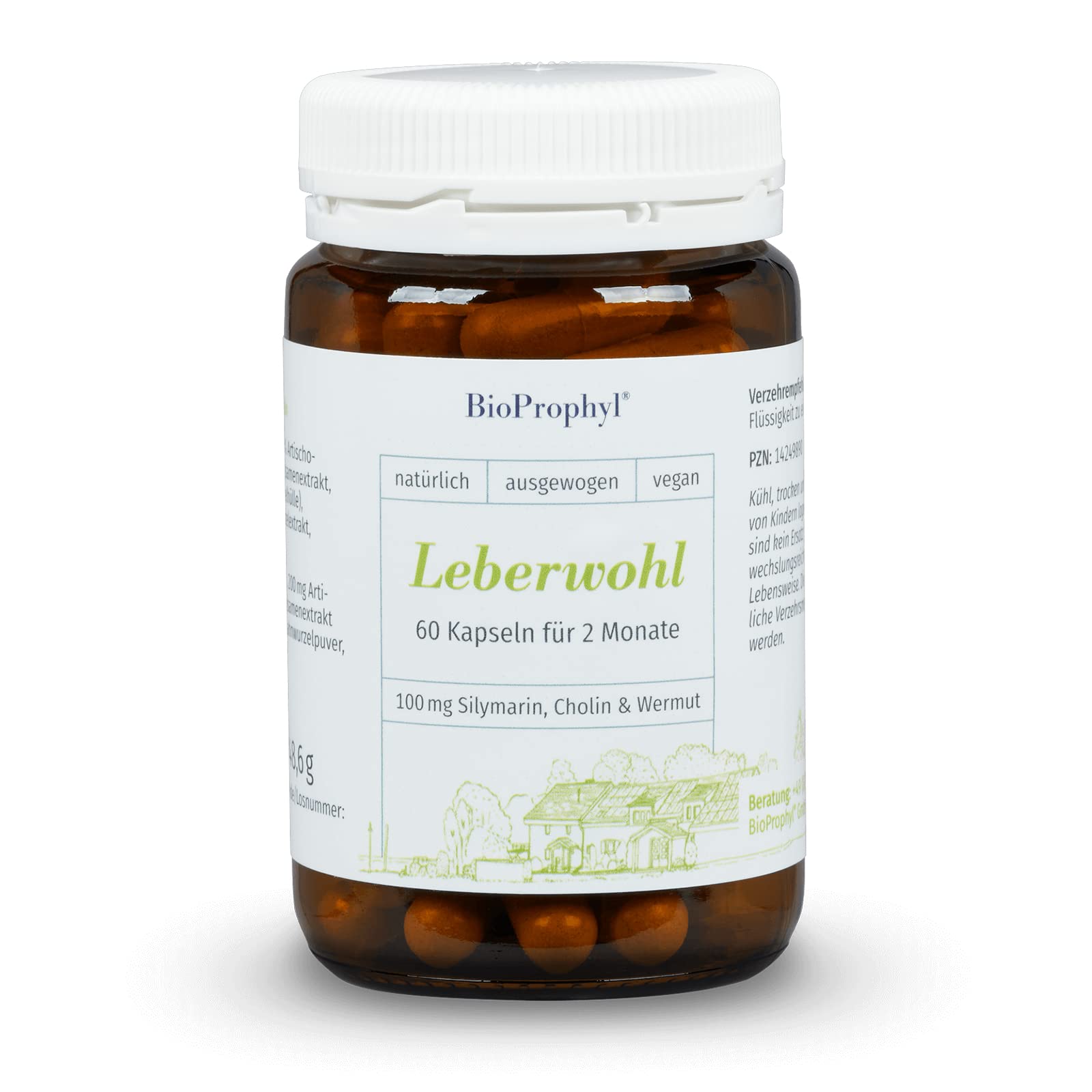 Leberwohl 100 mg Cholin zur Aufrechterhaltung einer gesunden Leberfunktion mit 100 mg Silymarin aus Mariendistelsamenextrakt & bitteren Extrakten aus Wermut, Artischocke & Löwenzahnwurzel