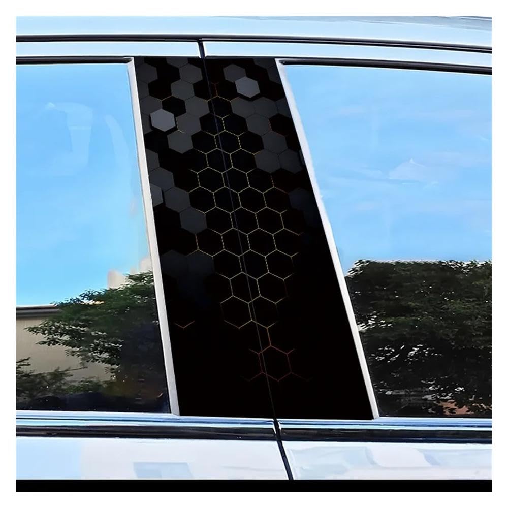 Dabhuoc One Color Car Parts 2 Pieces Of Car B-Pillar Stickers Honeycomb Polyethylene Protective Film