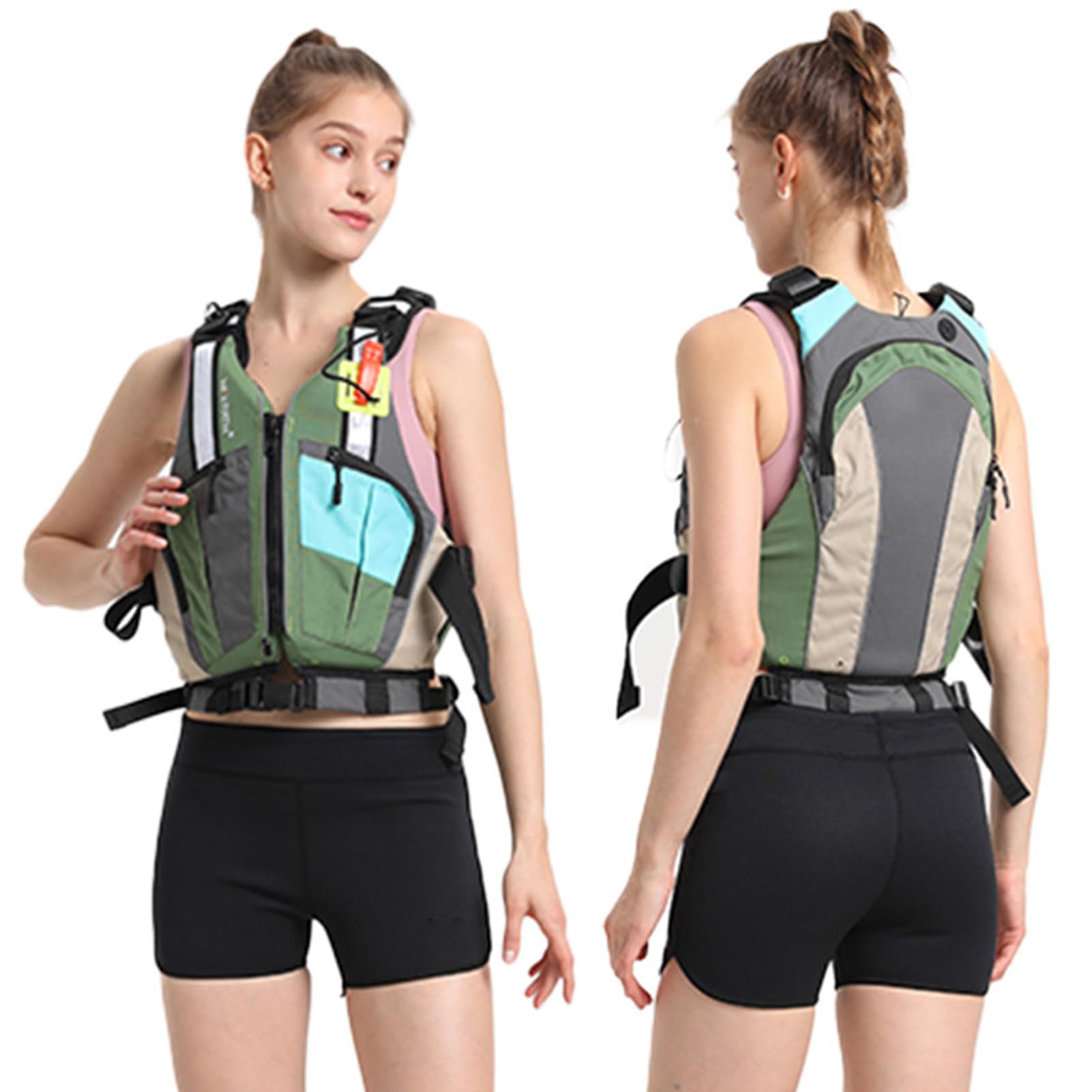 Chaleco Salvavidas Profesional para Adultos 100N Gran Flotabilidad Pesca Canotaje Kayak Chaleco De Natación con Tiras Reflectantes