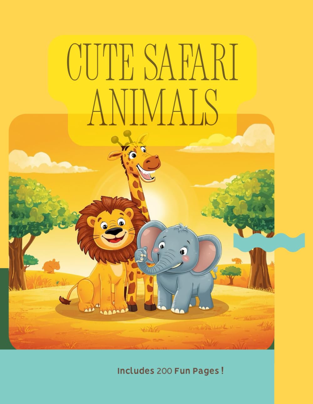 Cute Safari Animals Coloring Book for Kids Ages 3–8: Fun & Easy Coloring Pages with Lions, Elephants, Giraffes, Zebras, Hippos & More | Safari ... Toddlers & Preschool (Magical Coloring World)