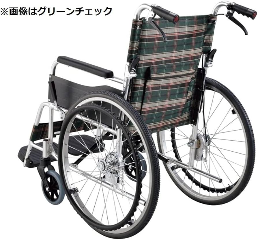 Amazon | マキテック 車椅子 KSシリーズ 自走式 ネイビーチェック 介護