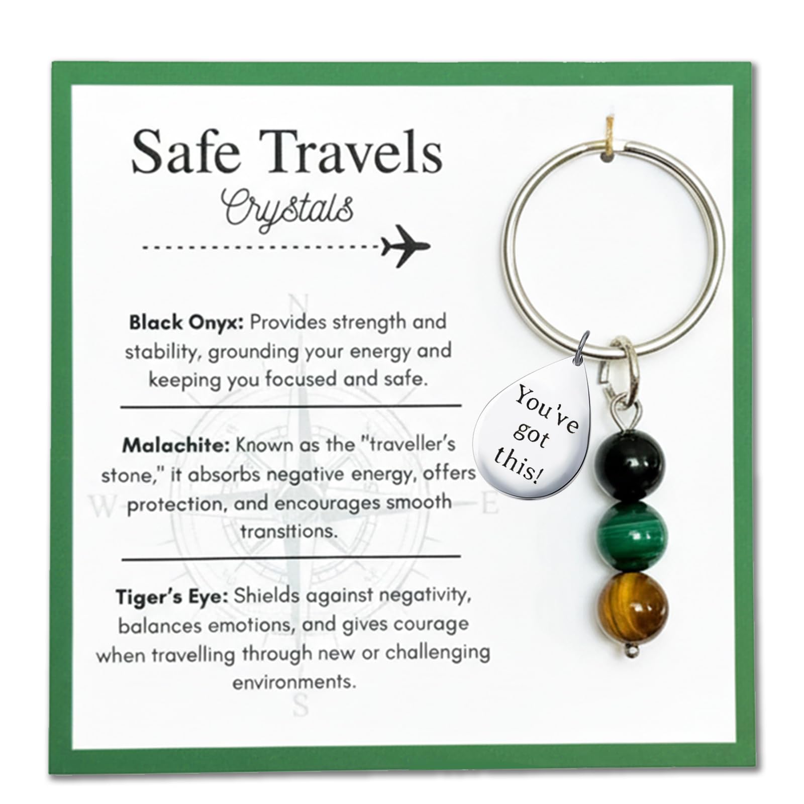 Good Luck Keychain for Women, You Got This Gifts, Crystal Keychain for New Beginnings, Divorce, Breakup, Promotion, Retirement, Coworker Leaving & Goodbye Gifts, Cute Good Luck Charms (Safe Travels)
