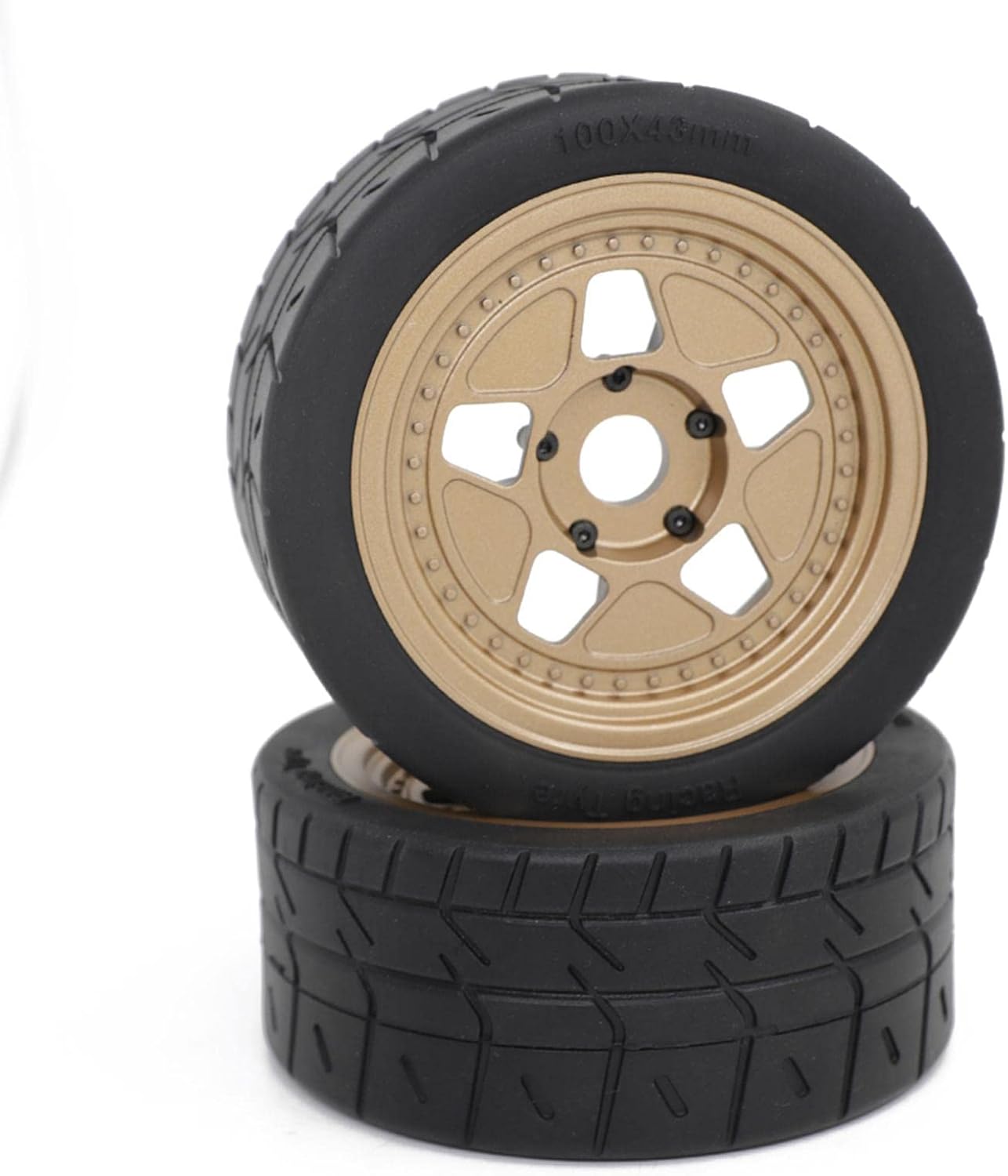 Car Rally Tires Set, Wear-Resistant Rubber for 1/7 Racing Car, 2pcs