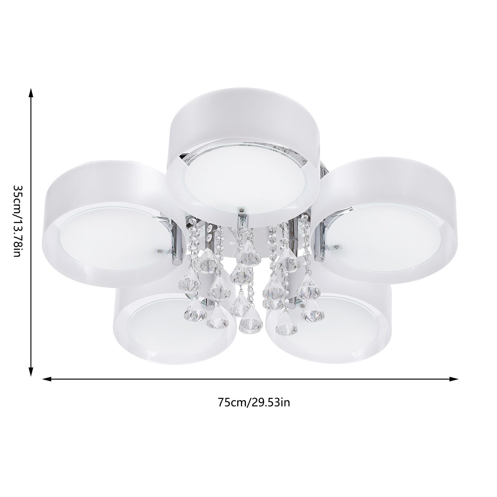 LED Kristall Kronleuchter, Deckenlampe, Deckenleuchte Lampe Beleuchtung Wohnzimme, Smartes Leben, Sich Zur Beleuchtung Von Kinderzimmern, Wohnzimmern, Esszimmern (Modern, E27 LED, 5)